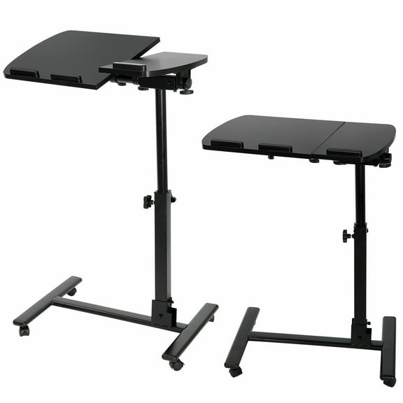 RONG-3  Portable Adjustable Height 360° Swivel Laptop Desk PC Computer Mobile Notebook Laptop Stand Rolling Table Desk Cart Tiltable with Wheels Casters