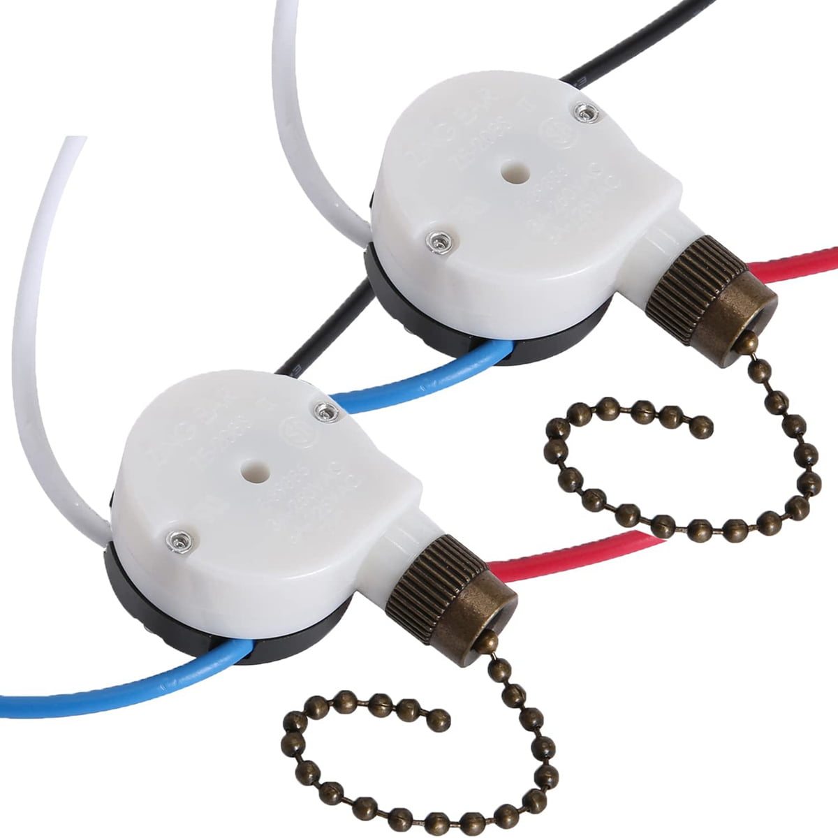 2 PCS Fan Light Switch ZE208S 3 Speed 4 Wire Ceiling Fan Switch