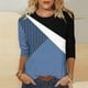 thumbnail image 2 of Elegante blusa de manga corta con cuello redondo retro para mujer con estampado de manga tres cuartos OAVQHLG3B Store lin121212, 2 of 4