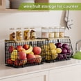 thumbnail image 7 of TINANA Stackable Fruit Baskets with Lid, 3 Pack Hanging Wire Fruit Basket for Kitchen Counter, Pantry Organizer for Fruits, Potatoes, Onions, Black, 7 of 7