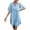 Light blue, variant on Womens 2022 Summer Dresses Ruffle Layer Elegant Boho Mini Short Dress Sexy Short Sleeve Loose Flowy Skater Dress