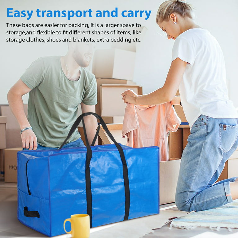 Extra Large Moving Bags with Zippers & Carrying Handles, Heavy