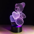 thumbnail image 5 of YSITIAN Teddy Bear Night Lights Gifts for Kids Women Mom Girls Smart Touch & Remote Control 7 Color 3D Illusion Lamp Animal Light Children Led Desk Lamps YT01-458, 5 of 8