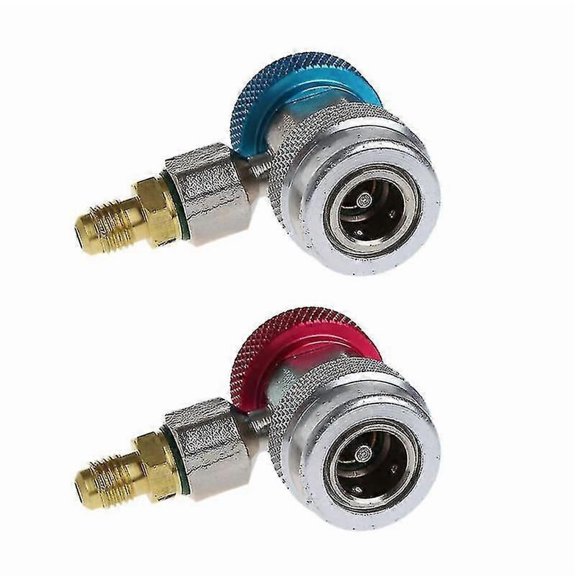 2pcs Car Auto Freon R134a Quick Coupler Adapters Air Conditioning Refrigerant Adjustable A/c Manifo