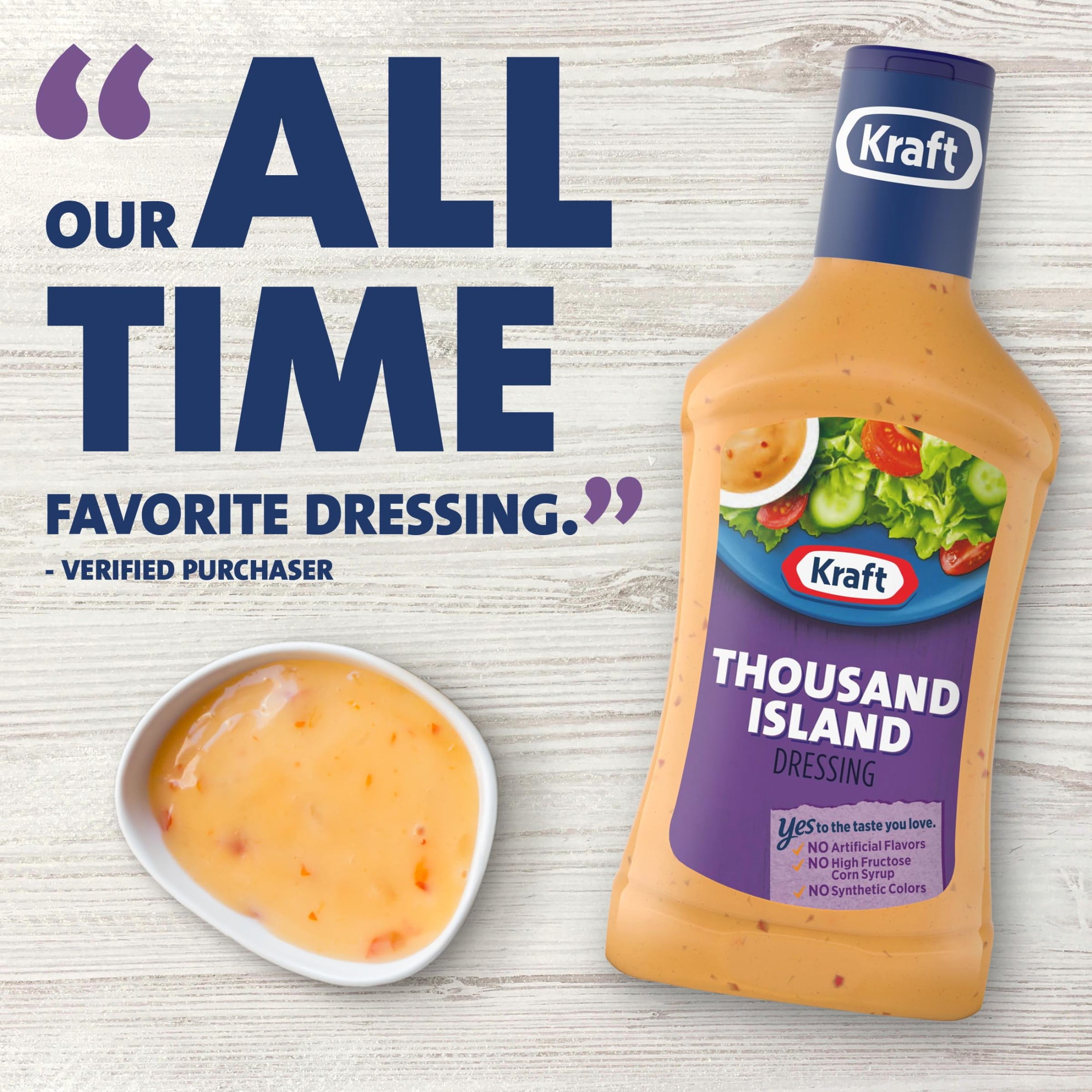 (9 pack) Kraft Thousand Island Dressing, 8 fl oz Bottle