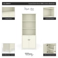 thumbnail image 4 of Quarters & Craft High Tide Collection Home Office Library Bookcase, in Weathered White (QCLIBBWH), 4 of 18