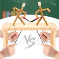 thumbnail image 1 of Bamboo Man Battle Toy with Random Weapon PK Table Funny Natural Bamboo Rope Controlled Fighter Board Game Funny Birthday Gift, 1 of 7