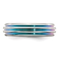 thumbnail image 4 of Edward Mirell Titanium Triple Groove Multi-color Anodized Ring, 4 of 8