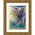 thumbnail image 1 of Kovacs, Anna Brigite 14x18 Gold Ornate Wood Framed with Double Matting Museum Art Print Titled - Majestic Elephant with Baby, 1 of 4
