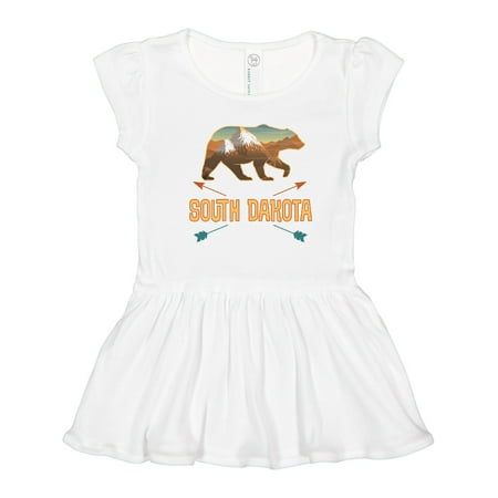 

Inktastic South Dakota Vacation Bear Silhouette Gift Toddler Girl Dress
