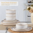 thumbnail image 4 of Onader 12 Piece Stoneware Dinnerware Sets, Plates and Bowls Dish Set for 4, Speckled Kitchen Dining Plates and Bowls, Dishwasher & Microwave Safe - Beige, 4 of 9