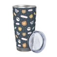 thumbnail image 2 of Cauagu Cartoon Animals Pattern 20oz Tumbler,Stainless Steel Vacuum Insulated Tumbler with Lid Insulated Coffee Mug Thermal Cup with Splash Proof Sliding Lid-Straw Three-piece Set, 2 of 8