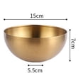 thumbnail image 3 of 2X de Ensalada de Acero Inoxidable de Gran Capacidad Recipiente de Comida de Cocina Coreano Tazón de Ramen de Fideos de Arroz de Sopa, Dorado, 15X7 CM, 3 of 5