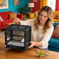 thumbnail image 4 of BotaniNest Bird Cage Travel Bird Cage Portable Bird | Small Birds Lightweight Parrots Cage With Standing Pole Detachable Tray Hook Handle Easy Transport Bird For, 4 of 5
