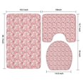 thumbnail image 3 of Pink Christmas Snowman Pattern Bathroom Rugs Sets 3 Piece,Toilet Cover Set,Absorbent Non Slip Bathroom Mats Sets with U-Shaped Contour Rug Toilet Rug Set, 3 of 5