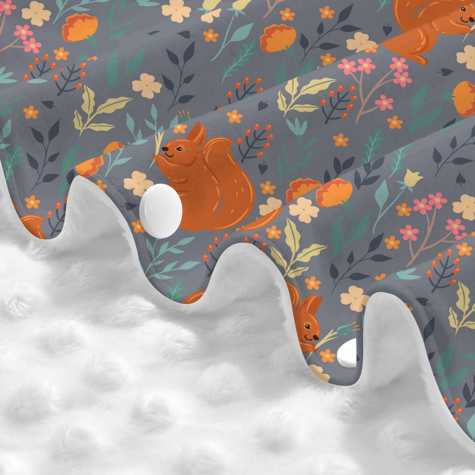 Naloa Floral Squirrel Baby Car Seat Cover, Breathable Baby Carrier Cover, Multiuse Baby Carrier Cover & Nursing Breastfeeding Cover