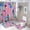 style-1233, variant on 4 Piece Bathroom Rug Set with Shower Curtain Rug Toilet Lid Cover And Non-Slip U Shape Mat Abstract Colorful Triangles Pink Black Waterproof Durable Bathroom Decor Shower Abstract Striped Graphic