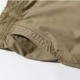 thumbnail image 6 of QQAMB Men Cargo Shorts Elastic Waist Cotton Solid Color Casual Outdoor Cargo Shorts with Multi-pocket Button Zipper Khaki 2XL, 6 of 8