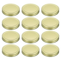 12pcs Mason Jar Lids 3.39" Tinplate Leak-proof Mason Canning Covers, Gold