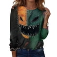 thumbnail image 3 of Trgacdwlo Halloween Sweatshirt for Women Vintage Halloween Graphic Long Sleeve Womens Tunic Tops Funny Pumpkin Graphic Fall Pullover for Women, 3 of 8