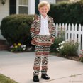 thumbnail image 6 of Whosucclay Non-Stretch Kids Formal Outfit for Party Graduation, Polyester Elastic Waist Single Button Boys Suit, Bison, 6 of 10