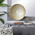 thumbnail image 2 of 22" x 27" Gold Metal Plate Geometric Sculpture with Wood Stand, by DecMode, 2 of 9