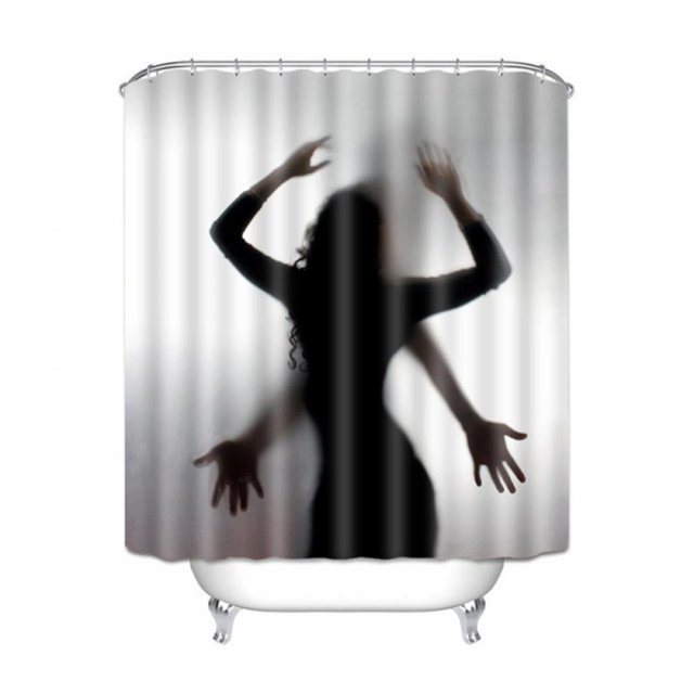 Halloween Shower Curtain Decoration Horror Bathroom Props Bloody Hands Pattern Halloween Decoration Props