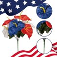 thumbnail image 5 of 4th Of July Flower Decorations, Red Blue White Cemetery Flower, Independence Day, Home Party Decor,Memorial Day GraveFlowers for Home Wedding Party Decor, 5 of 6