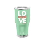 Blessed Girl Love Never Fails Stainless Steel Tumbler with Lid Coffee Travel Mug, 30 Oz Mint Green