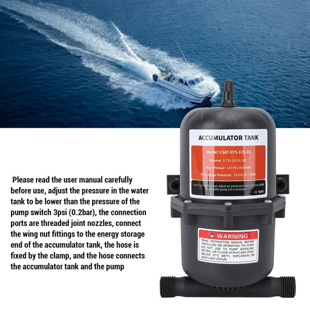 Réservoir d'accumulateur 0,75 L 125 PSI Pompe à eau Accumulateur Faible Consommation d'énergie Réservoir à pression Accumulateur Convient pour Yacht RV Caravane Système d'eau sous pression Réservoir d'accumulateur 0,75 L 125 PSI Pompe à eau Accumulateur Faible Consommation d'énergie Réservoir à pression Accumulateur Convient pour Yacht RV Caravane Système d'eau sous pression