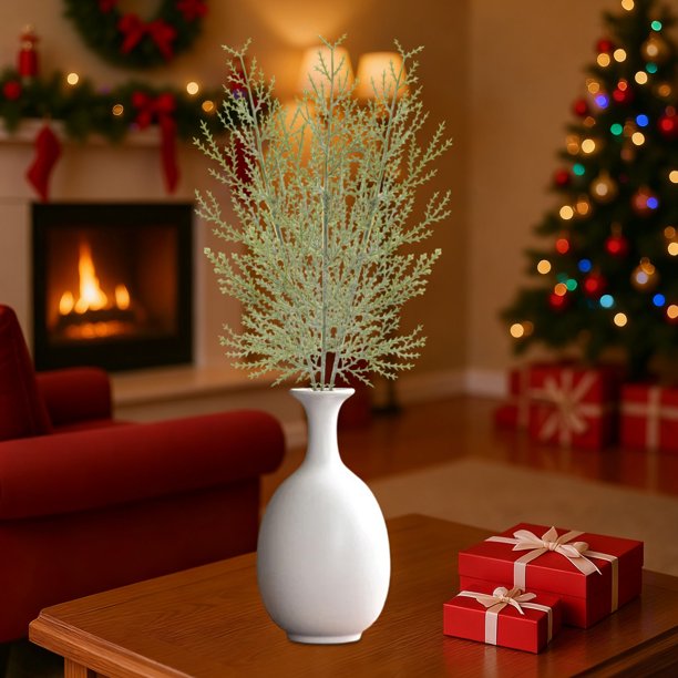 Planta artificial de plástico para decoración navideña, 35x7x7cm, ideal para decorar el hogar en estas fiestas (1 unidad) Rkxzt
