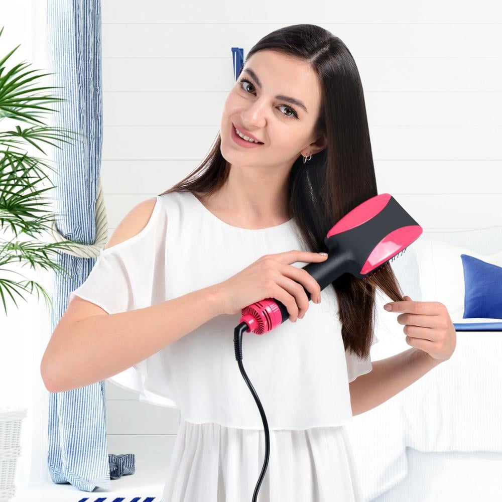 2025 hot air comb negative ion multifunctional hair dryer integrated for straight hair blowing, with high cost-effectiveness. It is a good choice for giving to mothers or girlfriends. Black