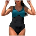 thumbnail image 1 of adviicd Women's Athletic Training Adjustable Strap One Piece Swimsuit Womens Bikini(Blue,L), 1 of 7