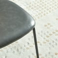 thumbnail image 6 of 2 Grey Modern Simple Style Dining Chair PU Leather Black Metal Pipe PP Back, 6 of 13