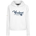 thumbnail image 2 of Women's-Levelwear  White New York Yankees Tri-Blend Sweet Express Cropped Pullover Hoodie, 2 of 3