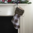 thumbnail image 2 of Northlight 18" Brown and White Buffalo Plaid Christmas Stocking, 2 of 4