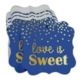 thumbnail image 3 of Inkdotpot Pack Of 50 Love Is Sweet Wedding Paper Tags DIY Craft Bracket Shape Real Gold Foil Hang Tags, 3 of 7