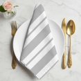thumbnail image 2 of Cloth Napkins Set of 8 - 20x20 Inches, Grey Striped Washable Reusable Table Napkins, Blue Geometric Line Stripes Farmhouse Soft & Absortbent Dining Napkin for Party Wedding Hotel Restaurant, 2 of 9
