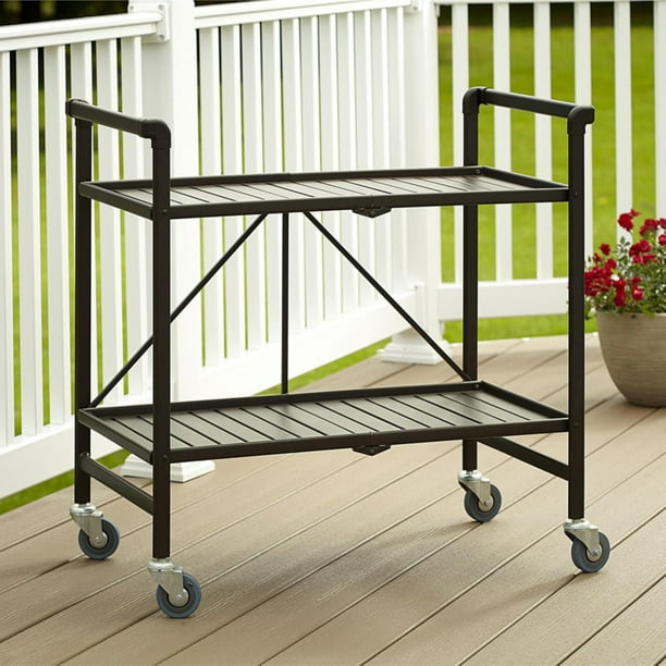 Cosco Metal Slat Folding Serving Cart