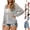 Gray, variant on Crochet Zip Up Hoodie for Women, Lightweight Hollow Out Mesh Long Sleeve Cardigan Knit Sweater, Summer Beach Swimsuit Cover Up