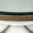 thumbnail image 3 of Reinhardt I 36" Round Clear Glass Top Marble Shelf Gold Base Coffee Table, 3 of 3
