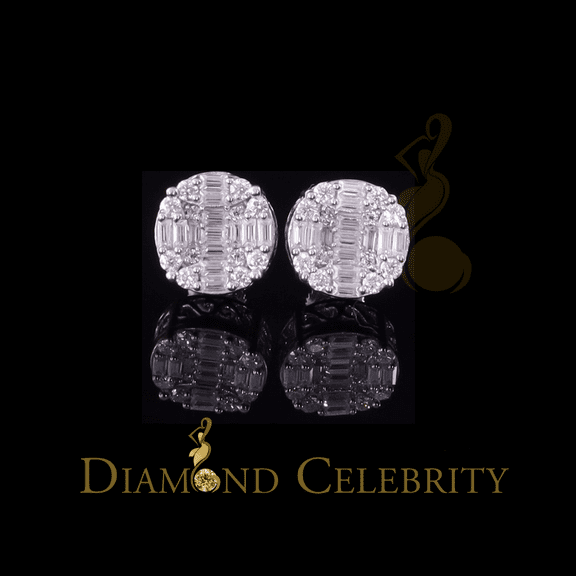 Diamond Celebrity's Mens/Womens 925 Silver White 1.50ct VVS 'D' Moissanite Stud Round Earring