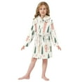 thumbnail image 6 of FORMRS Niños Bathrobe Unisex Hooded Robe Soft Plush Pajamas Sleepwear, Size 2-3T, Beige Christmas Cups, 6 of 7