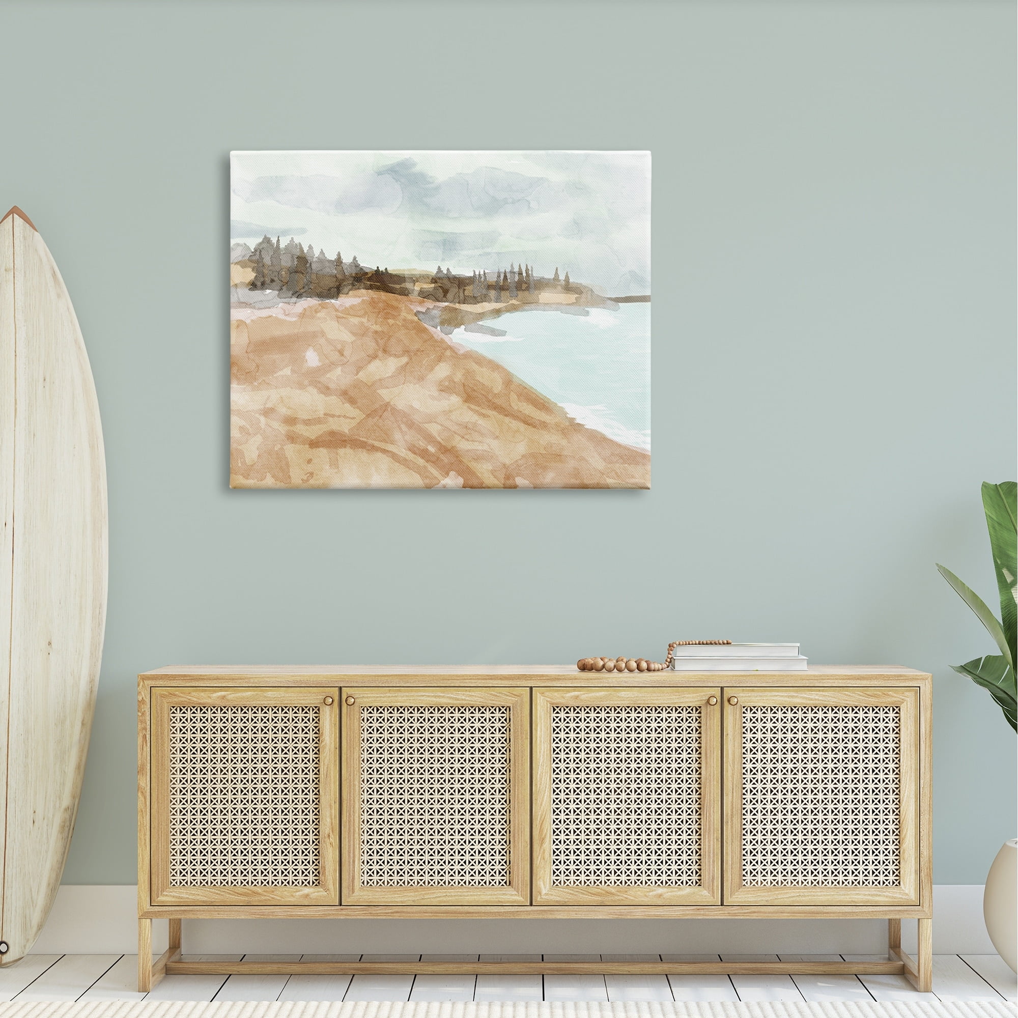 Stupell Abstract Sandy Beach Coastal Landscape Landscape Painting Gallery Wrapped Canvas Print Wall Art