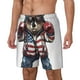 thumbnail image 1 of Fotbe Patriotic Boxing Bear Art Traje de Baño para Hombre – Shorts de Natación de Secado Rápido con Forro y Bolsillos-Medium, 1 of 6