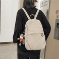 thumbnail image 4 of Mochila para estudiantes de secundaria de color sólido de moda para hombres y mujeres, bolso de mensajero informal de gran capacidad, bolso de pecho, 4 of 5