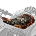 thumbnail image 2 of Uorisanigo Fire Wolf ATV Seat Cover Breathable Four Wheeler Seat Cover for Polaris Sportsman Easy to Install Four Wheeler Compatible with Most ATV Scrambler Foreman Honda Rancher, 2 of 7