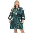 thumbnail image 1 of GFDYREE Women's Plus Size Satin Robes Plus Size Silky Kimonos Robes Sleepwear,Short, 1 of 6