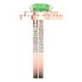 thumbnail image 3 of 2.68 ct Brilliant Round Cut Green Zircon 18K Rose Gold Halo Solitaire with Accents Engagement Bridal Wedding Ring Band Set size 10.25, 3 of 7
