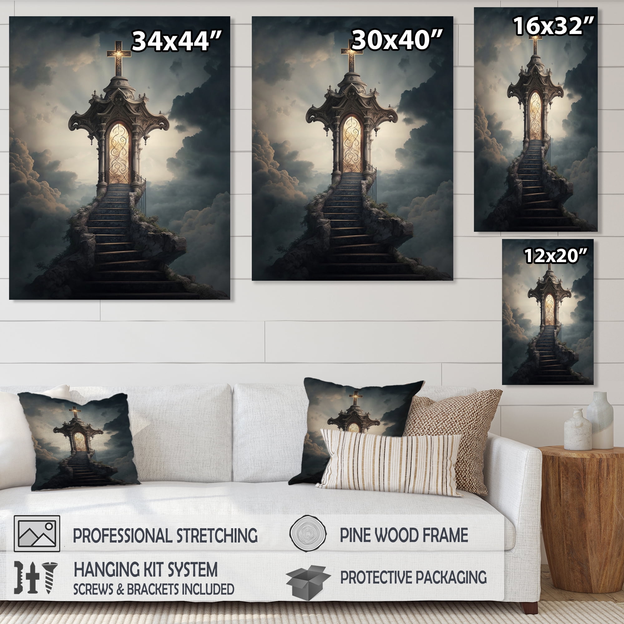 Designart Stairs To Heaven V Canvas Wall Art